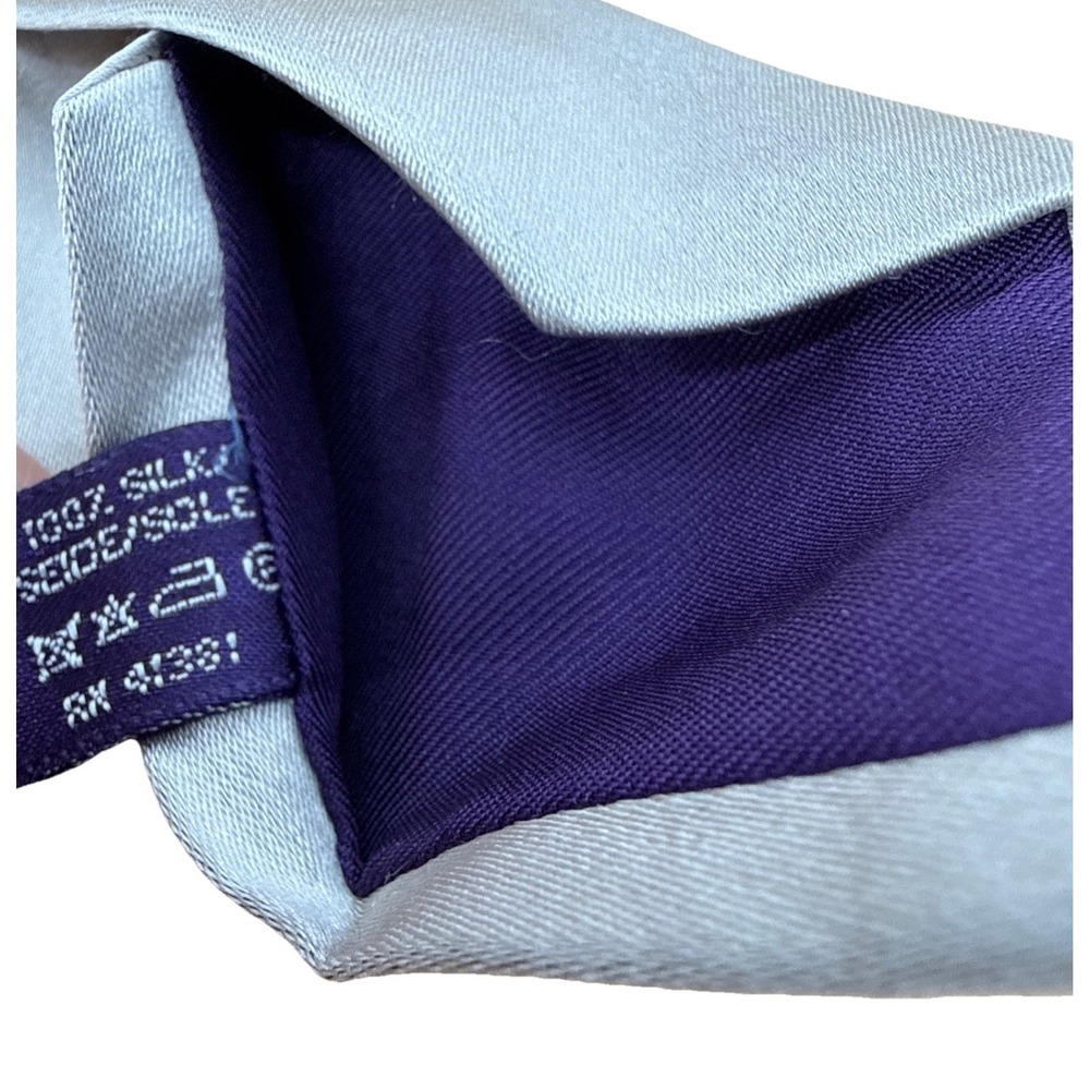 Ralph Lauren Purple Label Tie Cream 100% Silk England Handmade Sleek Smooth - Picture 6 of 7